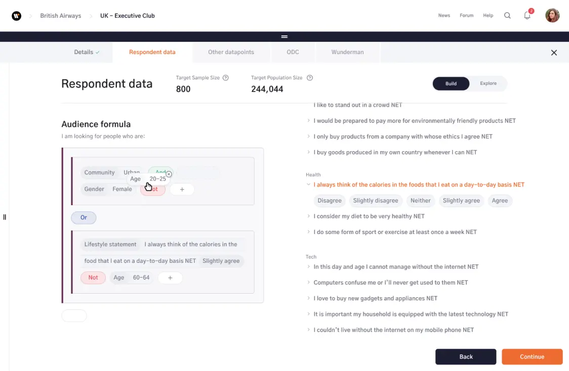 Audience builder - grouping step 2